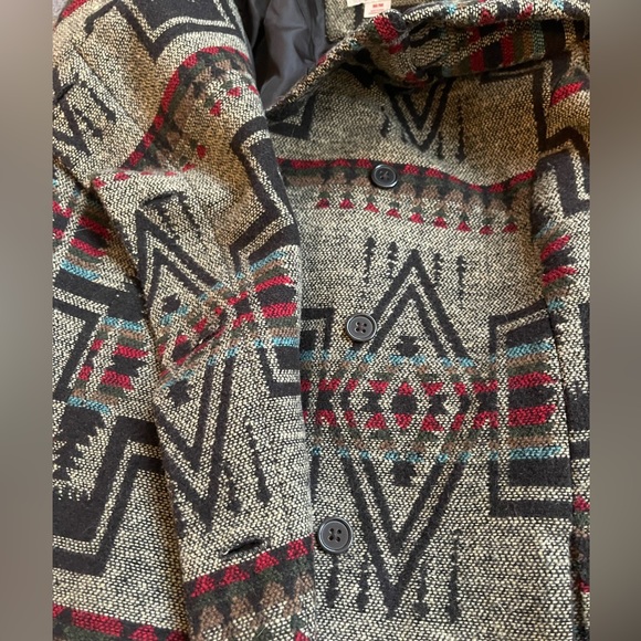 Mossimo Tribal Print Wool Wrap Coat Sz. Medium - Picture 3 of 9